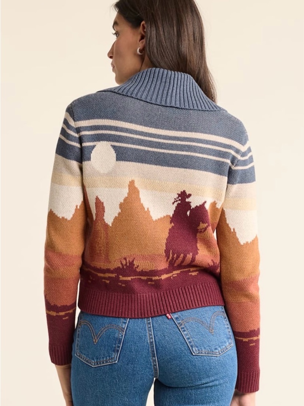 NEW Pendleton WESTERN SCENIC COTTON CARDIGAN Small - Picture 4 of 9